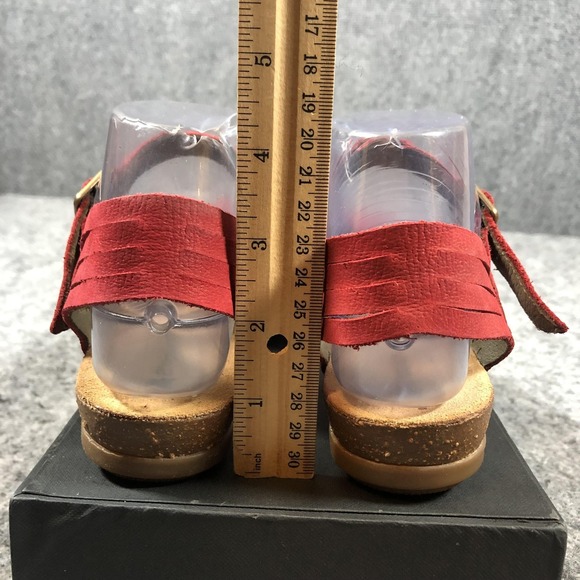 El Naturalista Sandals Womens Size 8.5 Red Leather Slingback Wedge Comfort 5201 - Picture 7 of 16